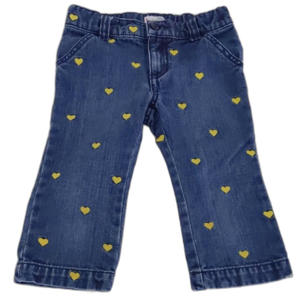 Girls Toddler Old Navy Denim Heart Print Jeans Size 4T
